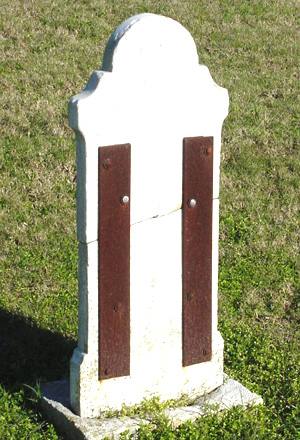 TX - Industry United MethodistChurch Cemetery  back of repaired tombstone