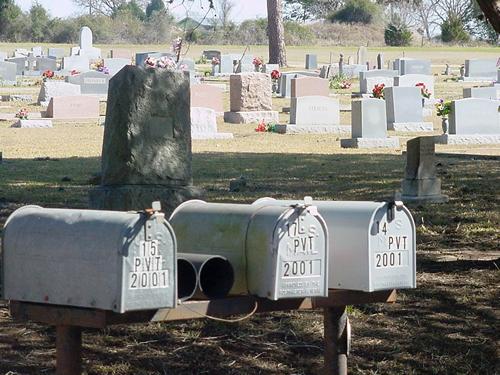 Lavaca County TX - Hallettsville Jewish Cemetery mailboxes 