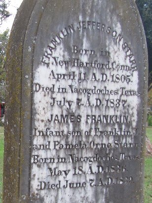 Franklin Jefferson Starr tombstone- Oak Grove Cemetery , Nacogdoches TX 