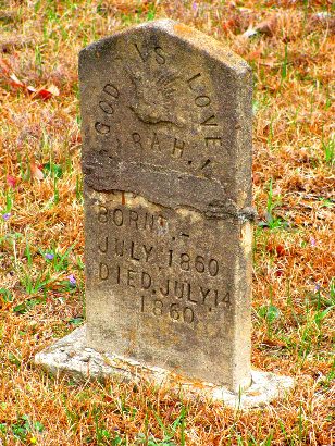 Augusta Cemetery Texas - Grave of Infant, 1860