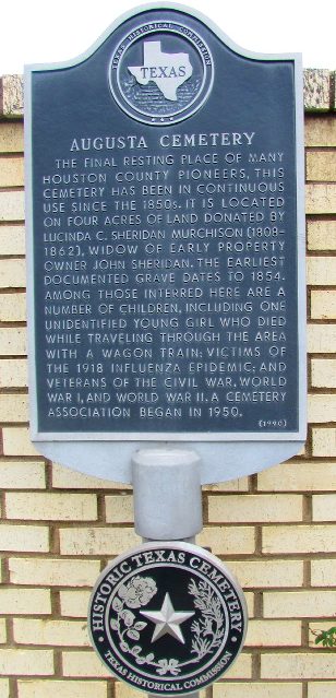 Augusta Cemetery Texas Historical  Marker