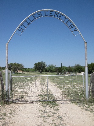 Reagan County TX - Stiles Cemetery sign & gate 