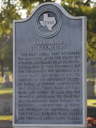 TX - Waxahachie City Cemetery Historical Marker