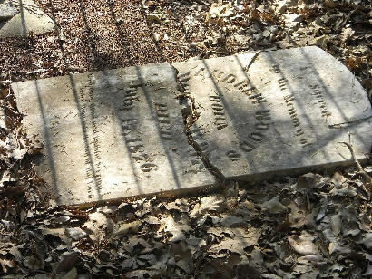Washington County TX Bethlehem Cemetery Fallen Tombstone
