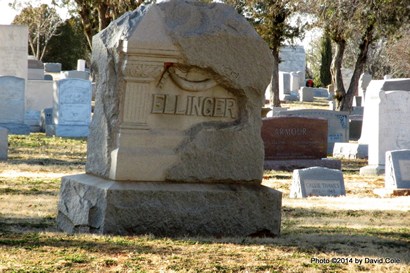 Wichita Falls TX - Riverside Cemetery Ellinger tombstone