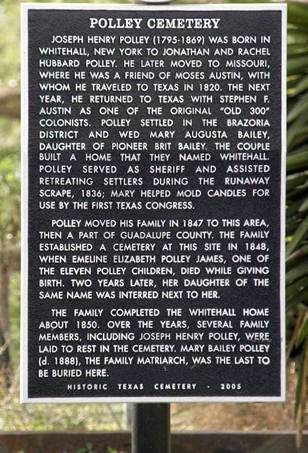 Wilson County Tx - Polley Cemetery historica marker
