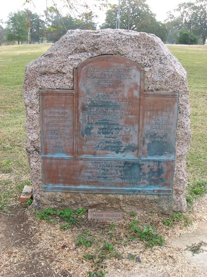 Crockett TX David Crockett Memorial Park 