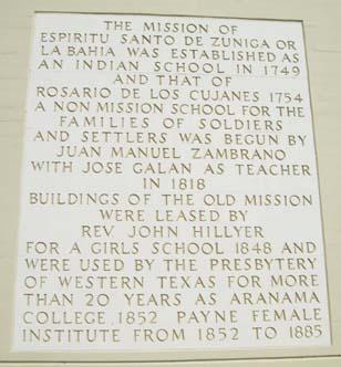 Goliad Tx Centennial Community Center Memorial Auditorium Plaque