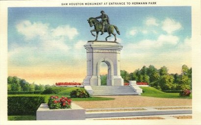 Houston, TX - Sam Houston Monument at entrance to  Hermann Park
