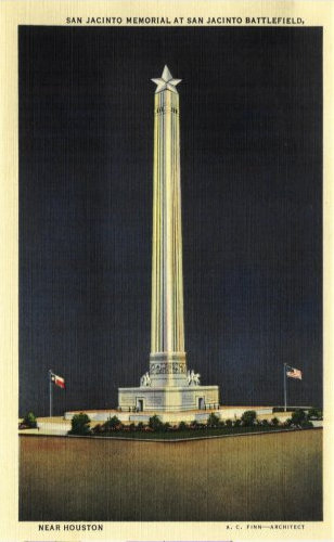 San Jacinto Monument at San Jacinto Battlefield,  Texas old postcard
