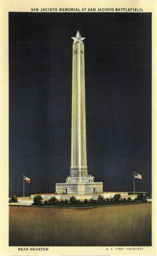 San Jacinto Monument at San Jacinto Battlefield, Texas old postcard