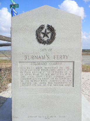 TX - Burnam's Ferry Colorado County Centennial Marker