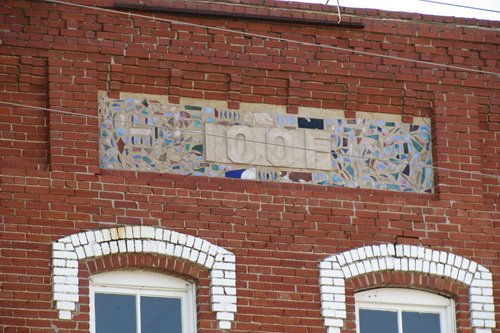 Aubrey Texas Odd Fellows Building sign