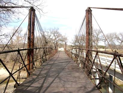 Texas Erath County  Bluff Dale  Suspension Bridge