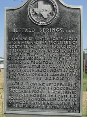 Buffalo Springs TX Historical Marker