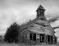 Old school house in Bulcher, Texas