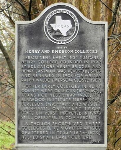 Campbell TX - Site of Henry and Emerson Colleges historical marker