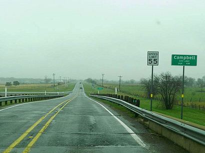 Campbell TX road sign