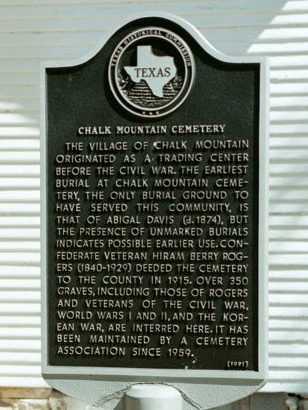 Erath County Texas - Chalk Mountain Cemetery historical market
