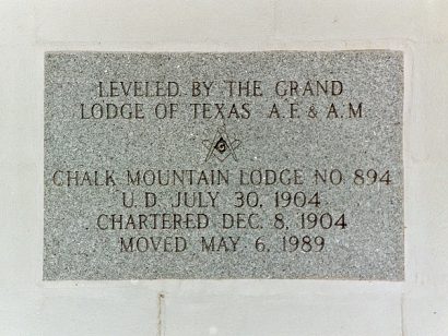 ChalkMountain Masonic Lodge cornerstone