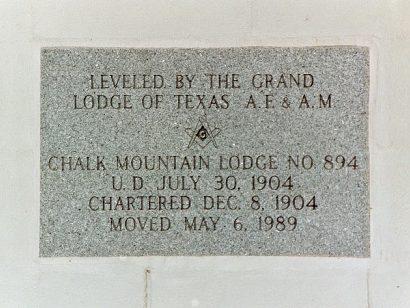 ChalkMountain Masonic Lodge cornerstone