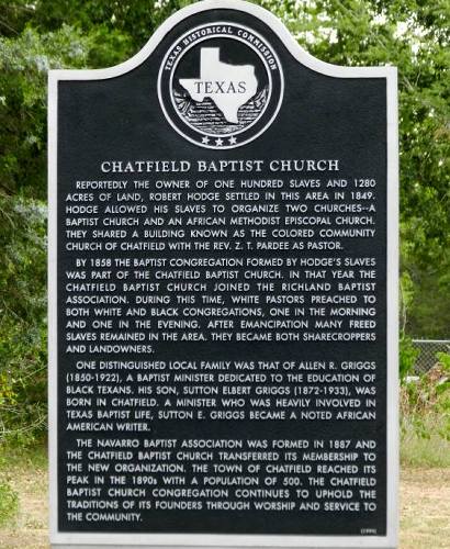TX - Chatfield  Baptist Church Historical Marker