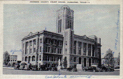  Cleburne Texas Johnson County Courthouse vintage postcard