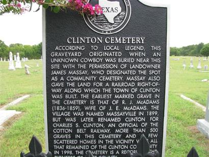 Clinton TX - Clinton Cemetery Historical Marker