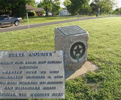 Cooper Tx 1936 Delta County Marker