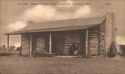 Old Cora, Comanche County Courthouse  Texas old postcard