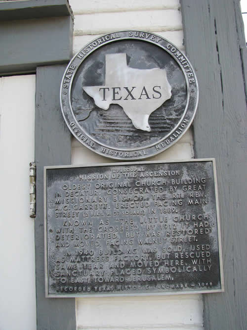 Decatur TX - Episcopal Mission Of Ascension Historical Marker 