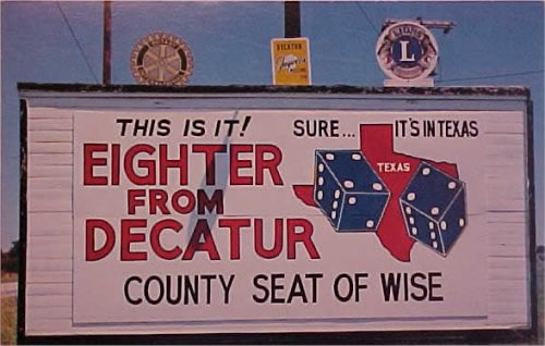 Decatur, TX Highway Sign