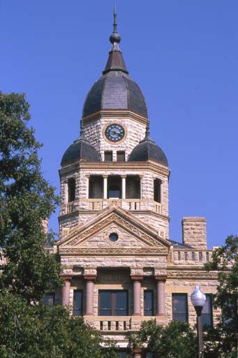 Denton County Courthouse octagonal clock tower, Texas 
