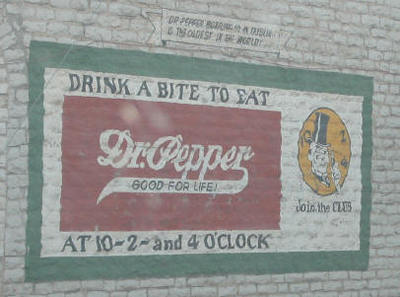 Dubin, Texas - Dr. Pepper painted sign