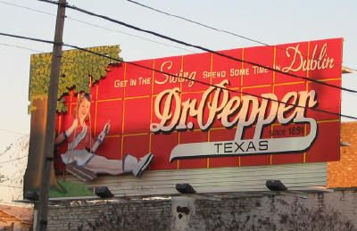 Dr. Pepper billboard in Dubin, Texas