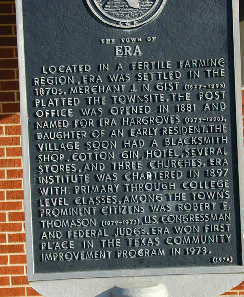 Era Texas historical marker