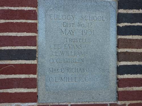 Eulogy Texas schoolhouse  cornerstone
