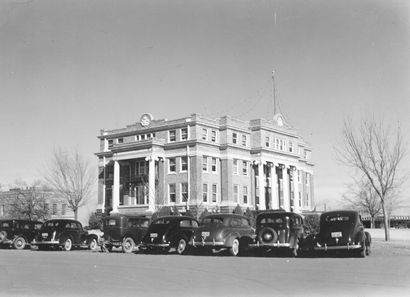 Freestone County courthouse Fairfield Texas old photo