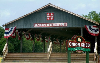 Farmersville Texas - restored 1930's Onion Shed