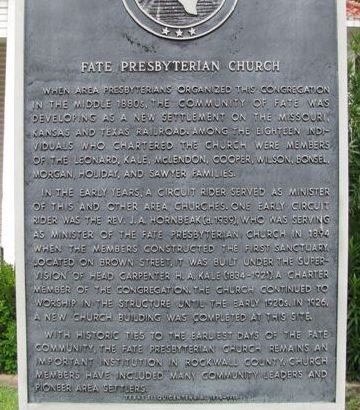 Fate TX - Fate Presbyterian Church historical marker