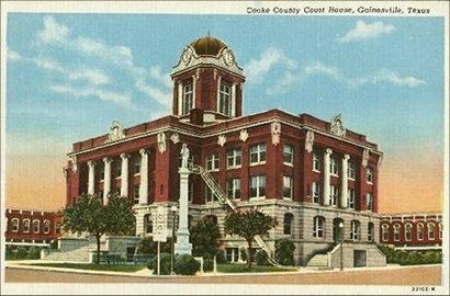 1911 Gainesville, Texas Cooke County courthouse old postcard