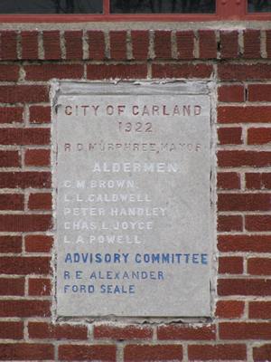 Garland Texas 1922 city building cornerstone