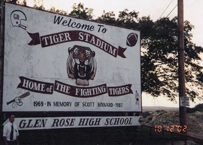 Glen Rose High School Tiger Stadium sign, Texas