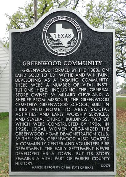 TX - Greenwood Community Historical Marker