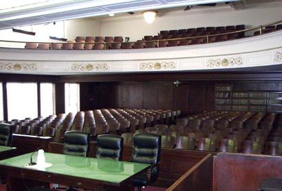 Limestone County courthouse courtroom balcony, Groesbeck Texas