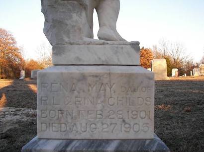 Fannin County Texas - Gum Springs Cemetery child's tombstone