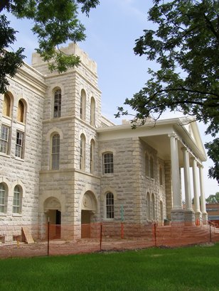 Hamilton County courthouse under renovation in 2009, Hamilton Texas