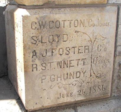 Hamilton Texas - Hamilton County courthouse cornerstone