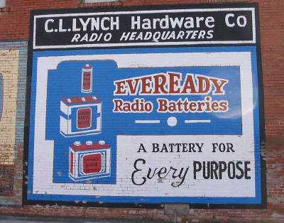 Everready Radio Batteries painted sign  Hico Texas