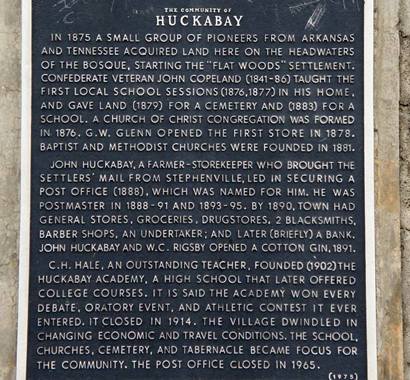 Huckabay Tx Historical Marker